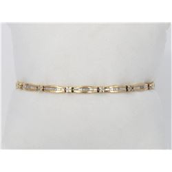 10K Yellow Gold and Diamond Tennis Bracelet