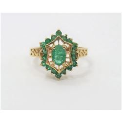10K Yellow Gold Estate Emerald Ring