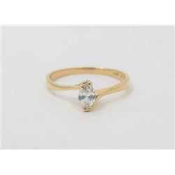 14K Yellow Gold Marquis Cut Diamond Ring