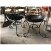 Image 2 : PAIR OF HEAVY CAST METAL BOWLS ON STAND
