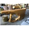 Image 2 : LARGE SOLID WOOD LIVE EDGE TABLE BASE PAINTED GOLD