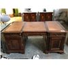Image 1 : LEATHER TOP MAHOGANY PARTNERS DESK