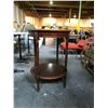 Image 2 : WOOD 2 TIERED ROUND OCCASIONAL TABLE