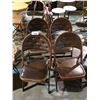 Image 1 : LOT OF 4 OAK AND LEATHER ANTIQUE FOLDING CHAIRS