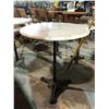 Image 2 : MARBLE TOP CAST IRON BASE CAFE TABLE