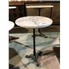 Image 2 : MARBLE TOP CAST IRON BASE SIDE TABLE