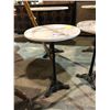 Image 2 : MARBLE TOP CAST IRON BASE SIDE TABLE