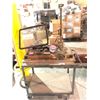 Image 1 : STEAMPUNK DISPLAY WITH ROLLING METAL CART