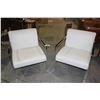 Image 1 : PAIR OF WHITE LEATHER MODERN CHAIRS