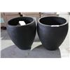 Image 2 : PAIR OF LARGE BLACK PLANTERS