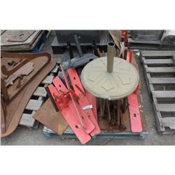 PALLET LOT OF METAL STANDS AND STAKES