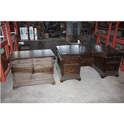 EXECUTIVE DESK WITH MATCHING CABINET