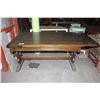 Image 2 : ANTIQUE OAK DRAW LEAF TABLE