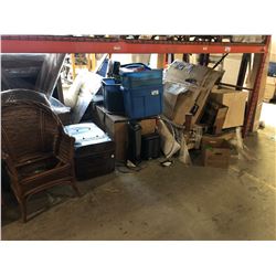 LOT OF MISC ITEMS UNDER PALLET RACKING