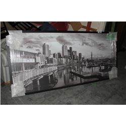 LARGE FRAMED PICTURE OF CITYSCAPE