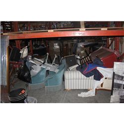 LARGE LOT OF MISC FURNITURE UNDER RACKING