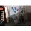 Image 1 : WHITEBOARD, BARSTOOL, CAMPING CHAIR AND WIRE DISPLAY RACKING