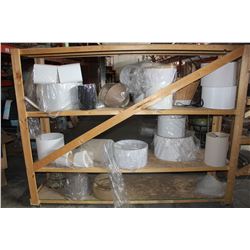 ROLLING SHELF UNIT WITH MISC MOVIE SET ITEMS