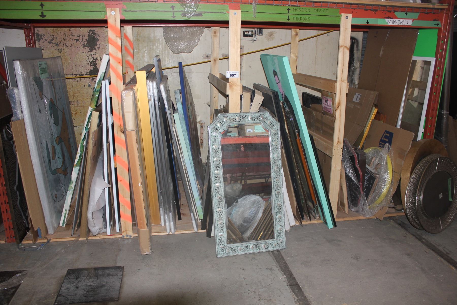 Under Pallet Racking Sweeper LARGE LOT OF ARTWORK UNDER PALLET RACKING