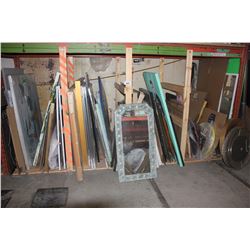 LARGE LOT OF ARTWORK UNDER PALLET RACKING