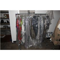 LARGE LOT OF WARDROBE CLOTHING, RACK NOT INCLUDED