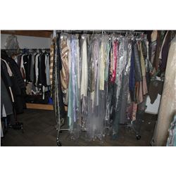 LARGE LOT OF WARDROBE CLOTHING, RACK NOT INCLUDED