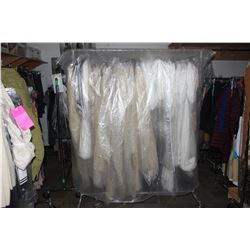 LARGE LOT OF WARDROBE CLOTHING, RACK NOT INCLUDED