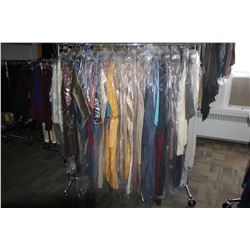 LARGE LOT OF WARDROBE CLOTHING, RACK NOT INCLUDED