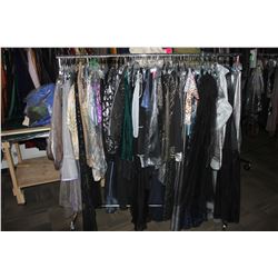 LARGE LOT OF WARDROBE CLOTHING, RACK NOT INCLUDED