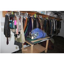 LARGE LOT OF WARDROBE CLOTHING, RACK NOT INCLUDED