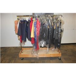 ROLLING RACK OF COSTUMES AND CLOTHING, RACK NOT INCLUDED