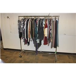 ROLLING RACK OF COSTUMES AND CLOTHING, RACK NOT INCLUDED