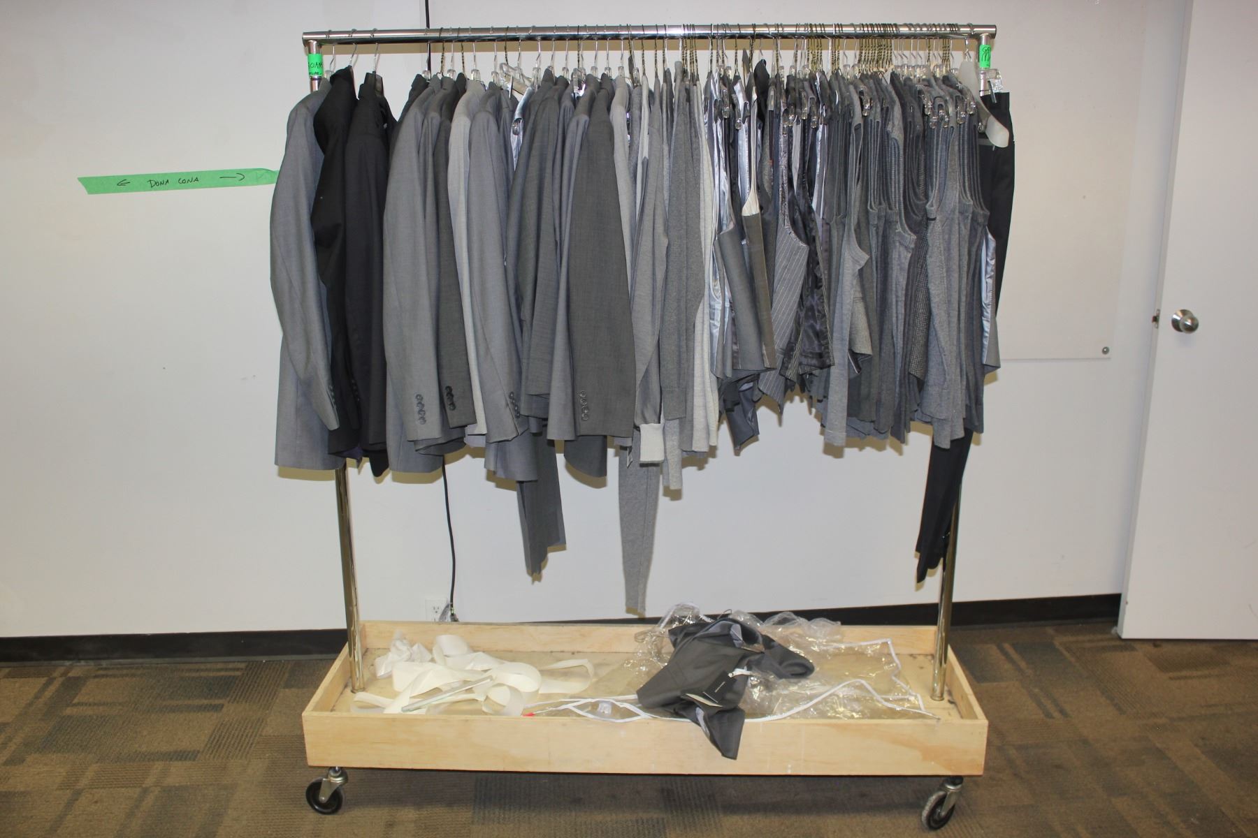 ROLLING RACK OF COSTUMES AND CLOTHING, RACK NOT INCLUDED