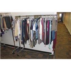 ROLLING RACK OF COSTUMES AND CLOTHING, RACK NOT INCLUDED