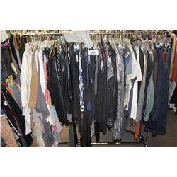 LARGE LOT OF WARDROBE CLOTHING, RACK NOT INCLUDED