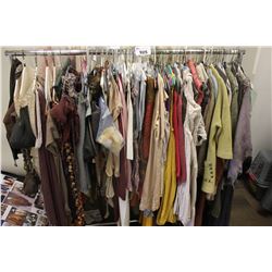 LARGE LOT OF WARDROBE CLOTHING, RACK NOT INCLUDED