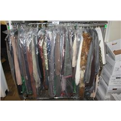 LARGE LOT OF WARDROBE CLOTHING, RACK NOT INCLUDED