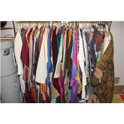 LARGE LOT OF WARDROBE CLOTHING, RACK NOT INCLUDED