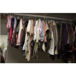 LARGE LOT OF WARDROBE CLOTHING, RACK NOT INCLUDED