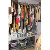 Image 2 : LARGE LOT OF WARDROBE CLOTHING, HATS AND SHOES, RACK NOT INCLUDED