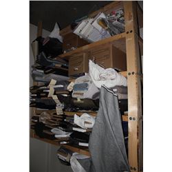 LARGE LOT OF FABRIC ON SHELVES, SHELVES NOT INCLUDED