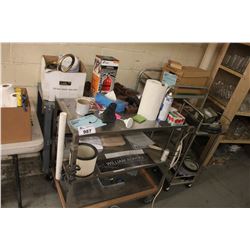 4 ROLLING METAL CARTS WITH CONTENTS