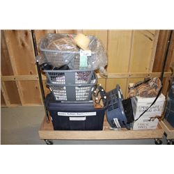 ROLLING CART OF WARDROBE SHOES AND ACCESSORIES