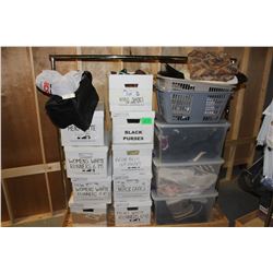 ROLLING CART OF WARDROBE SHOES AND ACCESSORIES