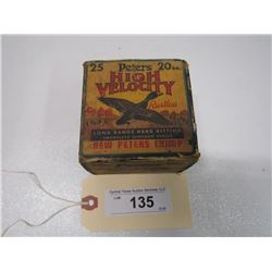 Full Box Of Vintage Peters High Velocity 25 20 Ga