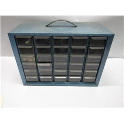 Small Tin Box With Plastic Drawers