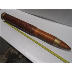 Large Collectible Wood  Brass Bullet