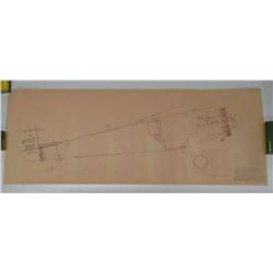 Unframed Vintage Blue Print Copy Of Airplane