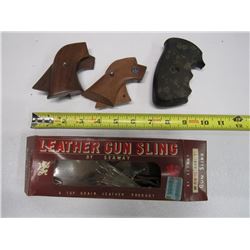 3 Pistol Grips  Leather Gun Sling