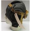 Image 4 : WWII Style German Aviator Pilot Leather Helmet Hat